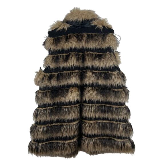 Chico's Faux Fur Open Front Vest Small Festival Bohemian Hippie Vegan Winter - Picture 4 of 10